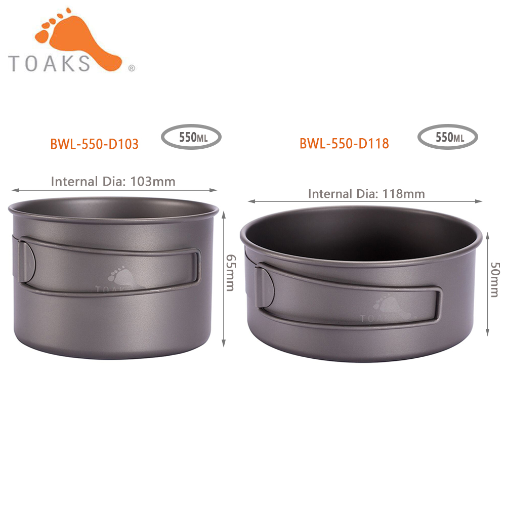 Outdoor Camping Uk - TOAKS BWL-550 التخييم التيتانيوم عاء مع