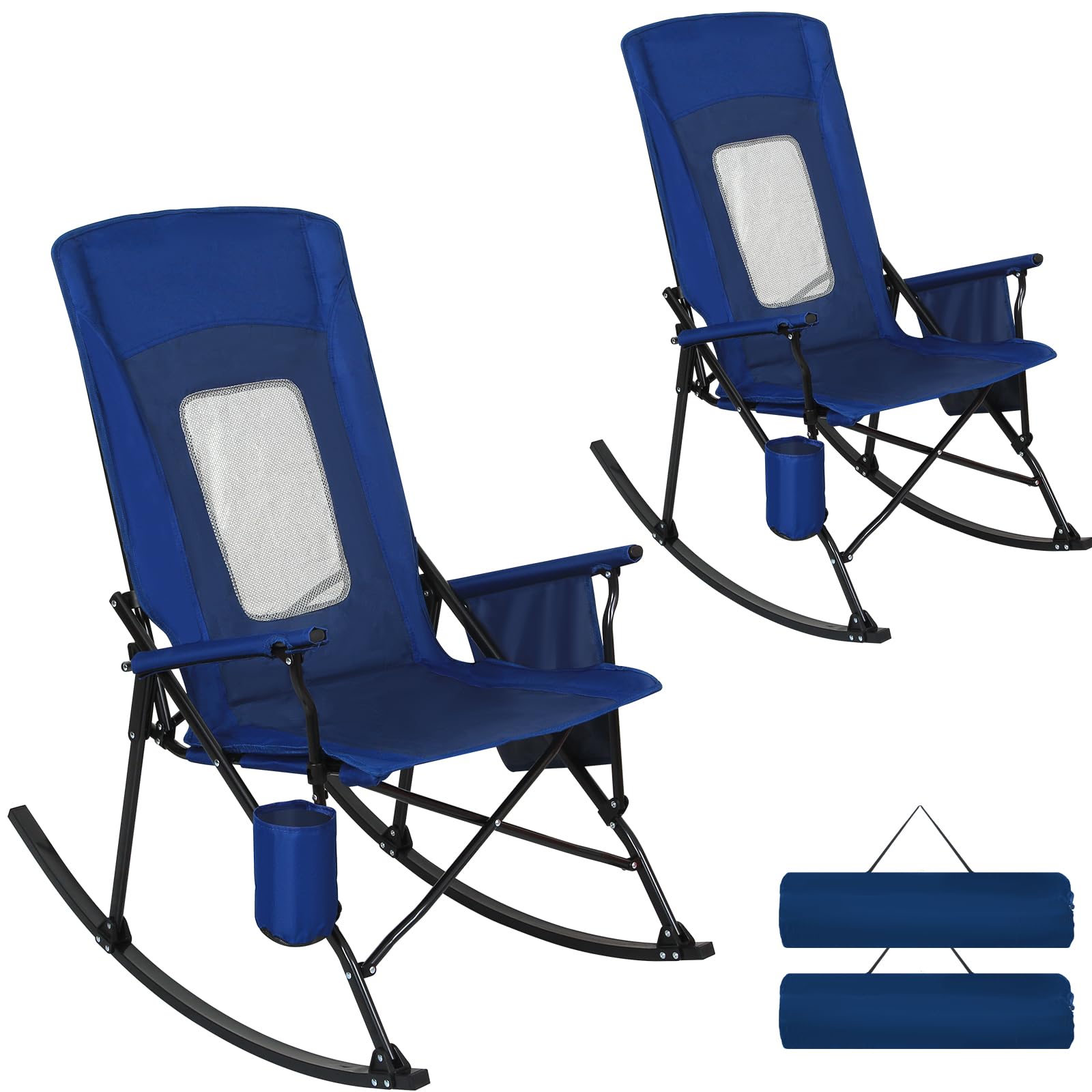 Outdoor Camping Rocker - كرسيان قابلان للطي للبالغين، كرسي هزاز