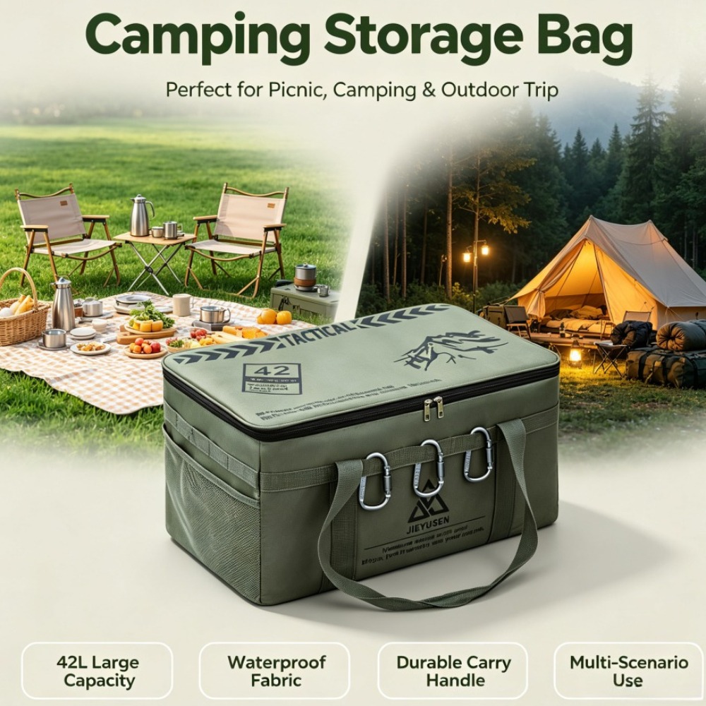 Outdoor Camping Uk - صندوق تخزين أدوات المائدة قابل للطي