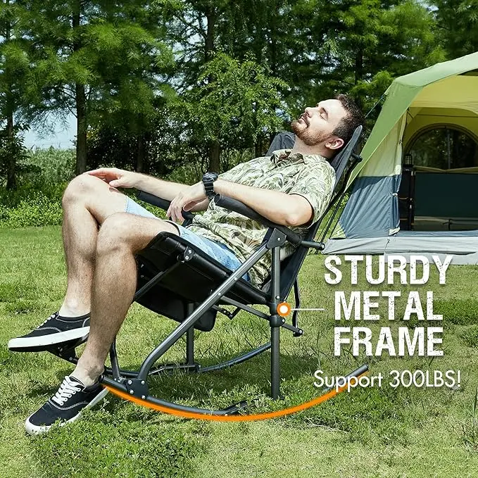 مخصص المتضخم للطي كرسي تخييم ه - مراجعة Outdoor Camping Rocker وسعره