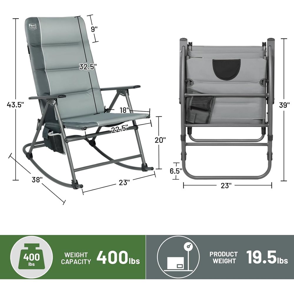 كرسي هزاز كبير الحجم للتخييم،  - مراجعة Outdoor Camping Rocker وسعره