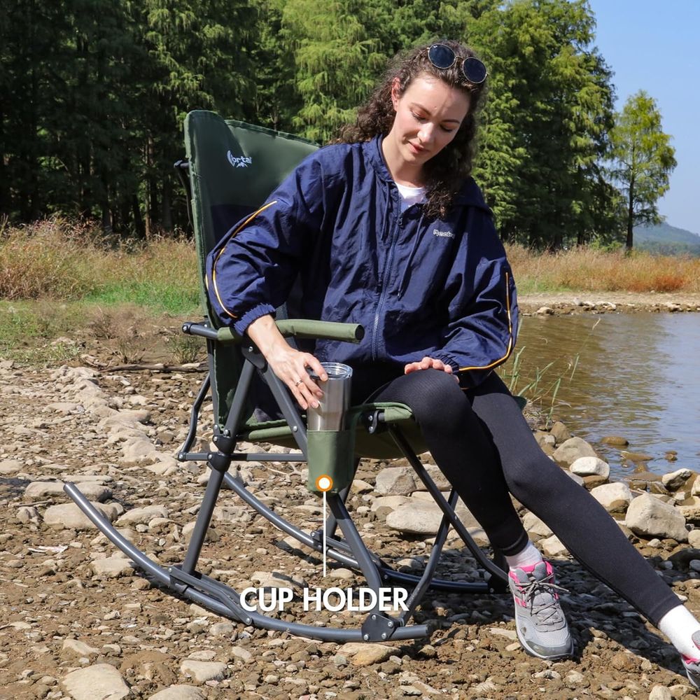 كرسي تخييم هزاز كبير الحجم قاب - مراجعة Outdoor Camping Rocker وسعره