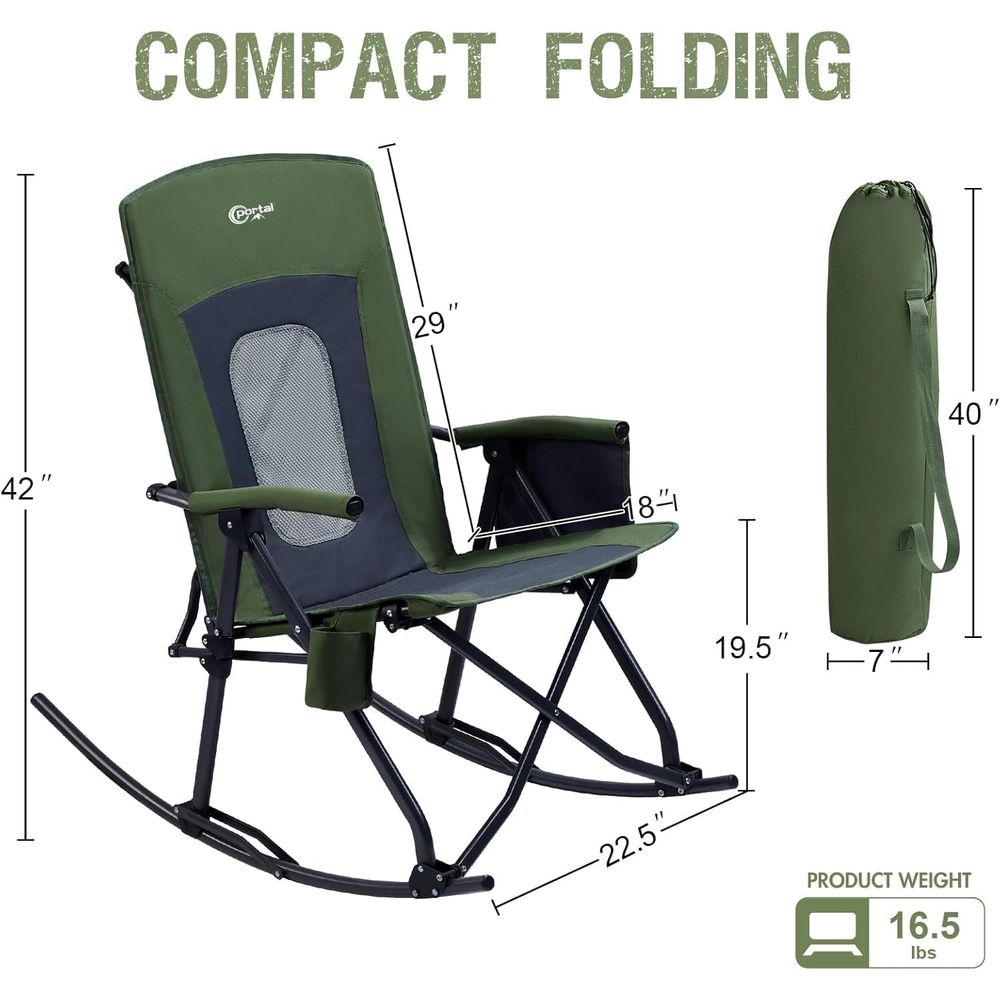 كرسي تخييم هزاز كبير الحجم قاب - مراجعة Outdoor Camping Rocker وسعره