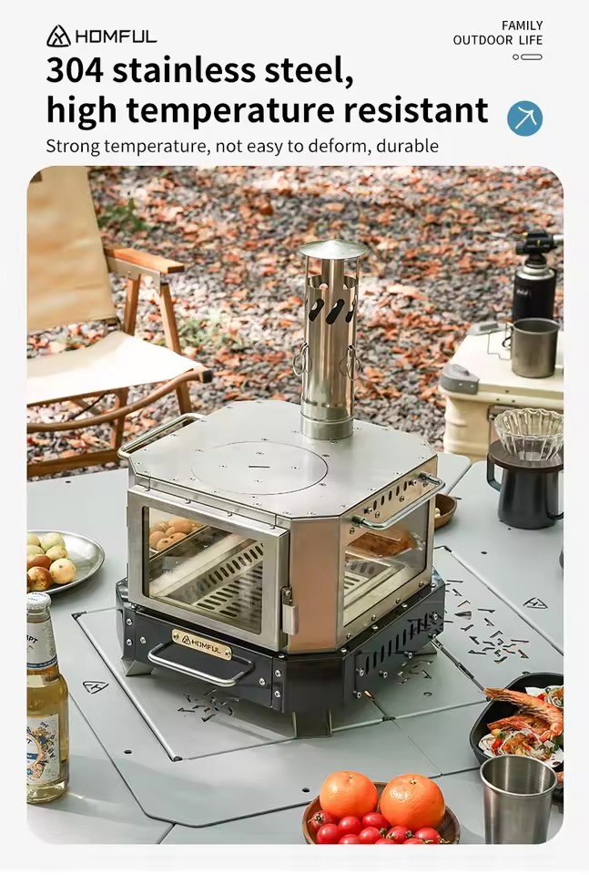 موقد حطب محمول من HOMFUL للتدف - مراجعة Outdoor Camping Oven وسعره