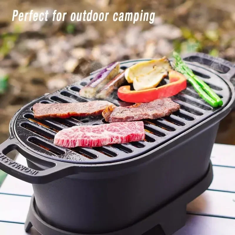 طاولة شواء من الحديد الزهر، فر - مراجعة Outdoor Camping Oven وسعره