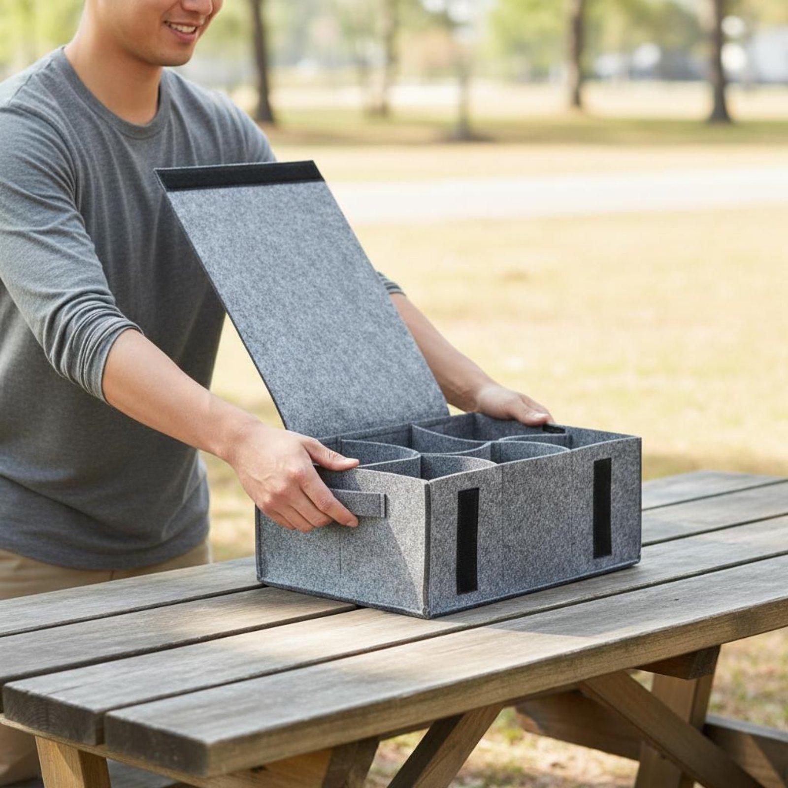 حقيبة تخزين منزلية من اللباد،  - مراجعة Outdoor Camping Kitchen وسعره