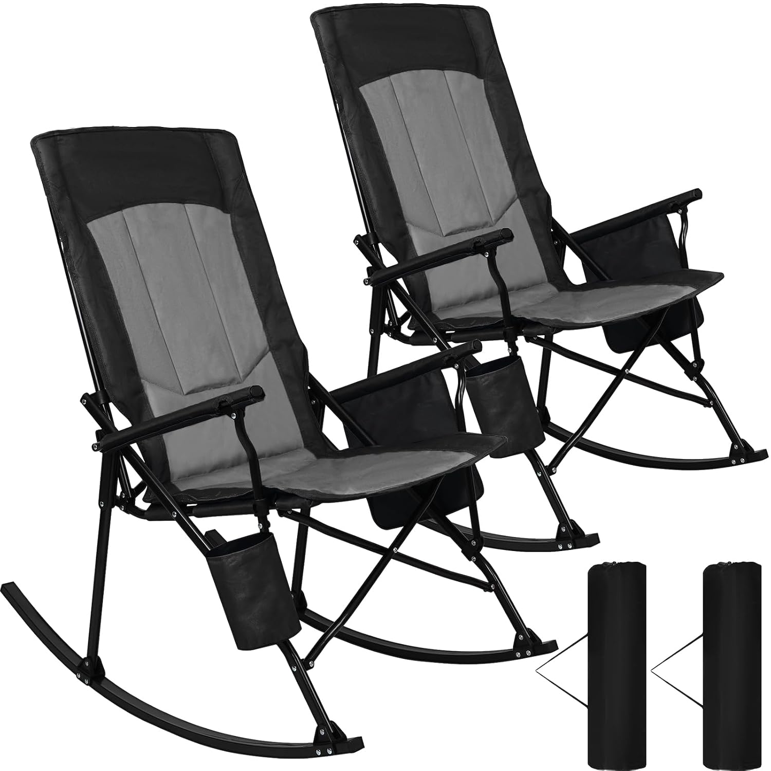 كرسي هزاز محمول بظهر مرتفع ومس - مراجعة Outdoor Camping Rocker وسعره