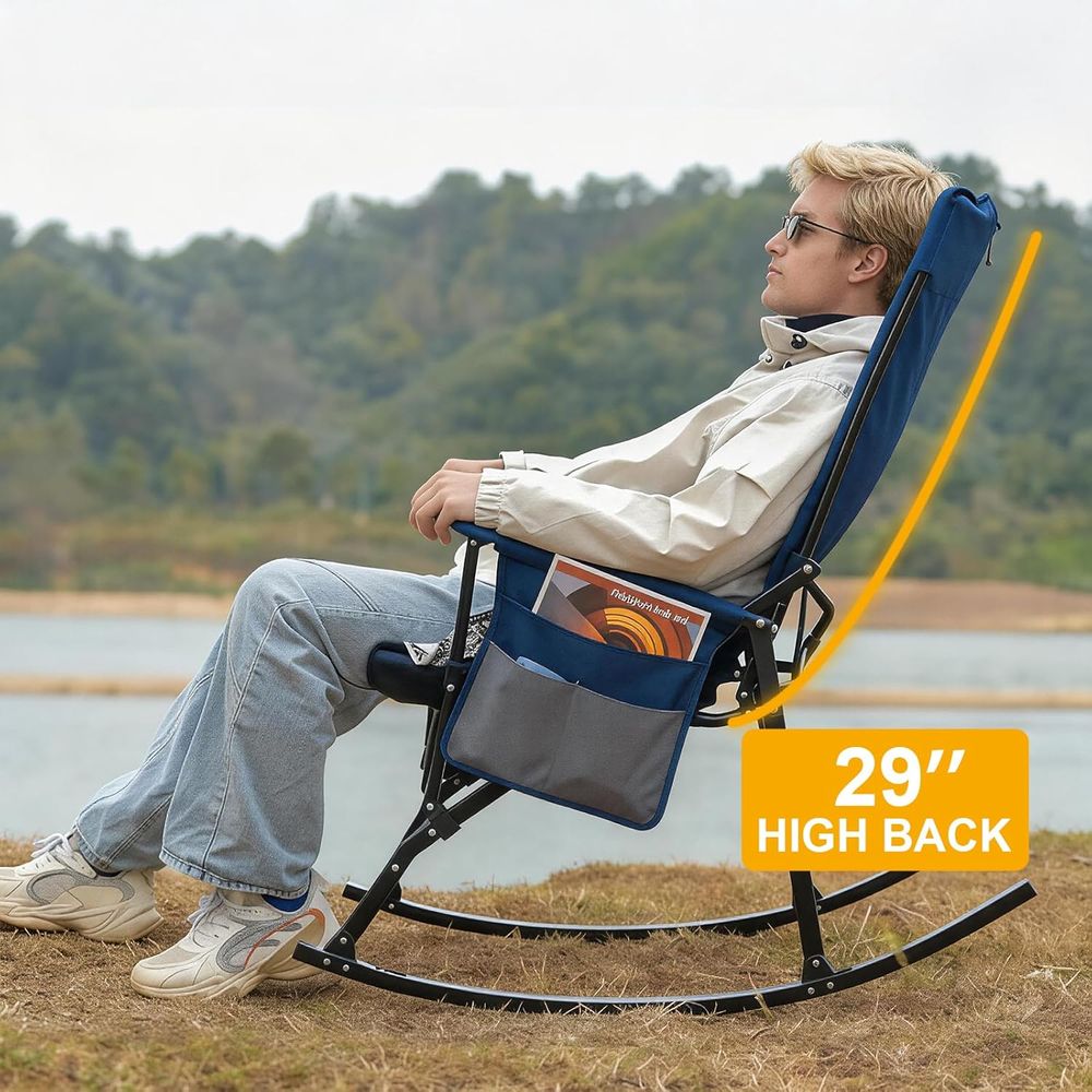 كرسي هزاز محمول عالي التحمل مع - مراجعة Outdoor Camping Rocker وسعره