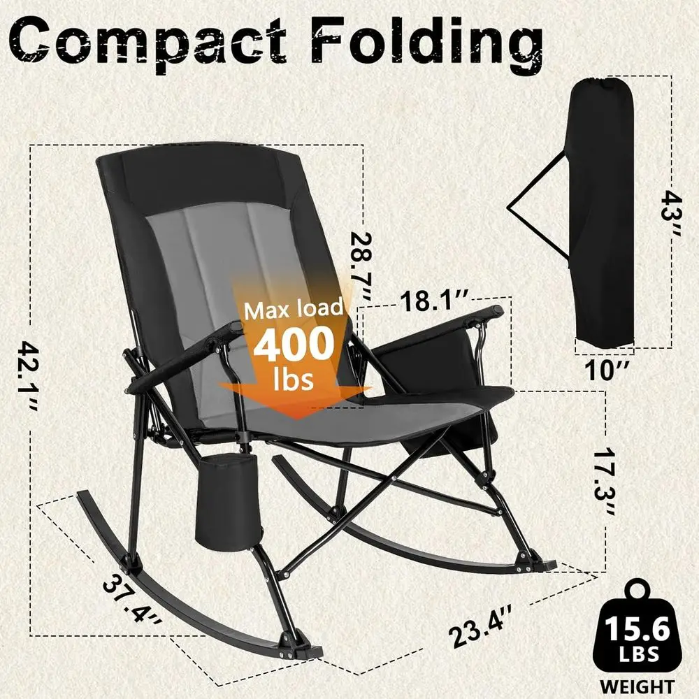 كرسي هزاز محمول ذو ظهر مرتفع و - مراجعة Outdoor Camping Rocker وسعره
