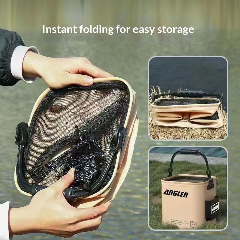 دلو صيد قابل للطي مقاوم للماء  - مراجعة Outdoor Camping Essential Gear وسعره