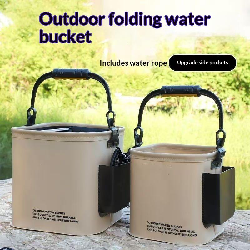 دلو صيد قابل للطي مقاوم للماء  - مراجعة Outdoor Camping Essential Gear وسعره