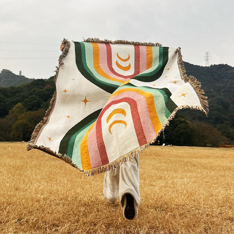 بطانية مخططة بألوان قوس قزح نا - مراجعة Outdoor Camping Decor Ideas وسعره
