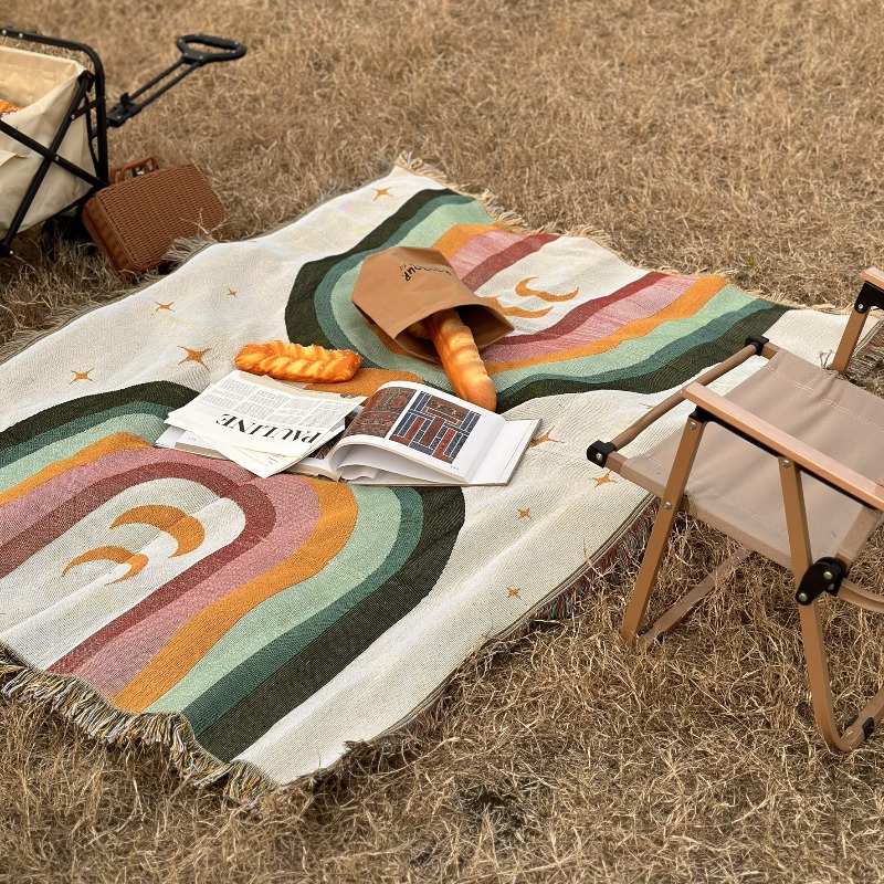 بطانية مخططة بألوان قوس قزح نا - مراجعة Outdoor Camping Decor Ideas وسعره