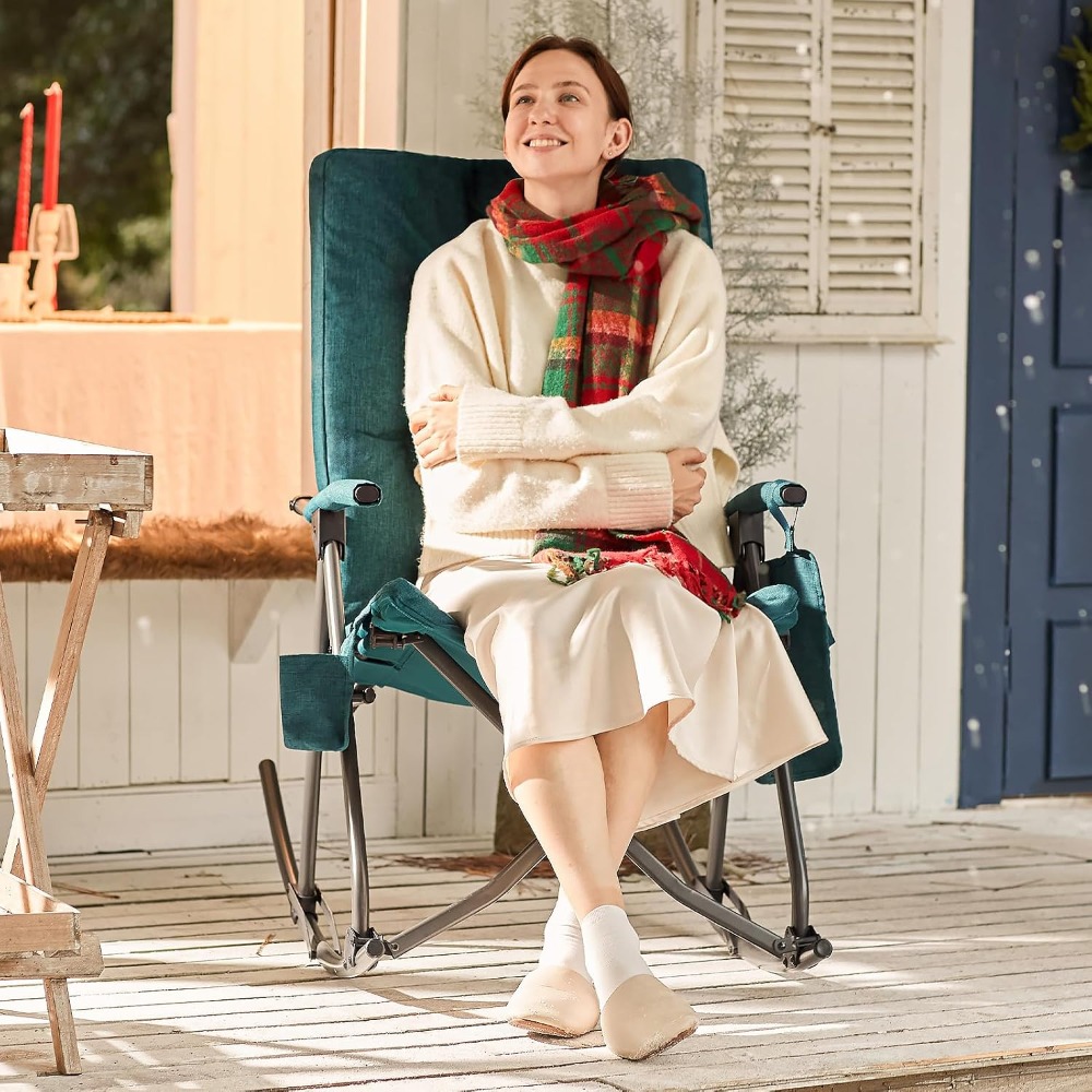 كرسي تخييم هزاز قابل للطي كبير - مراجعة Outdoor Camping Rocker وسعره