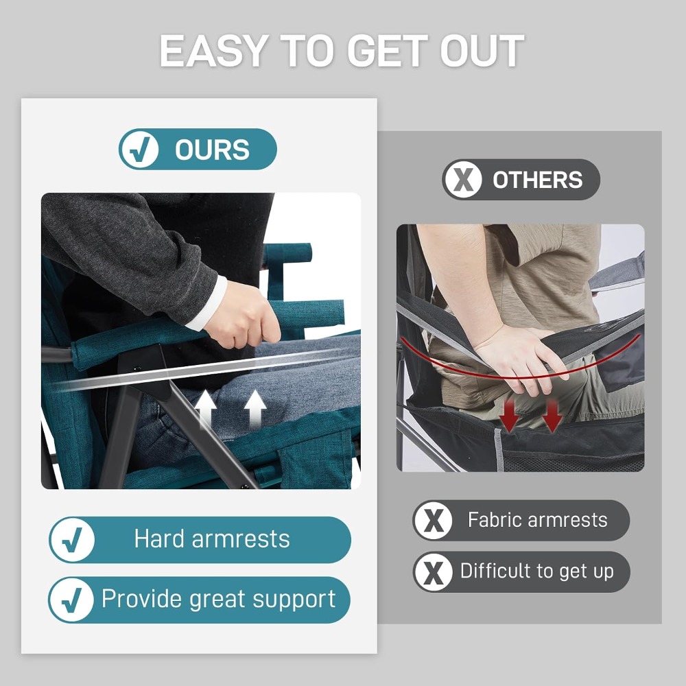 كرسي تخييم هزاز قابل للطي كبير - مراجعة Outdoor Camping Rocker وسعره